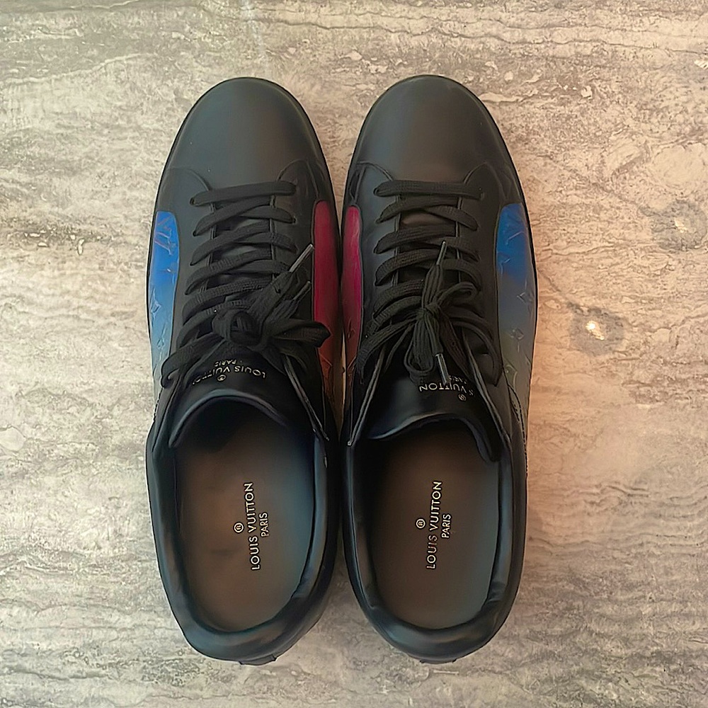 LOUIS VUITTON iridescent, holographic low tops size 10